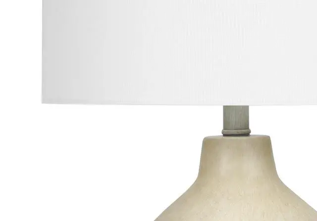 Alt view image 7 of 7 - Lighting, 24"H, Table Lamp, Beige Concrete, Ivory / Cream Shade, Contemporary