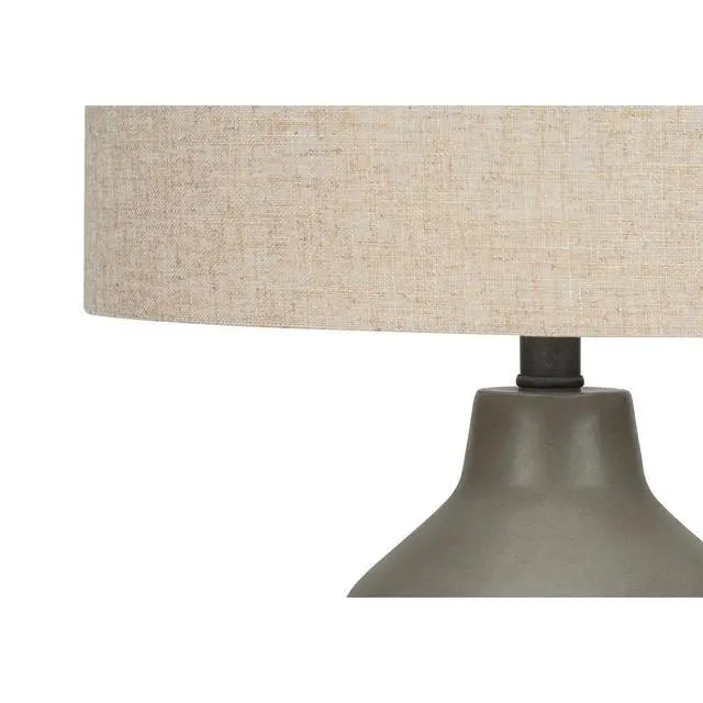 Alt view image 4 of 5 - Lighting, 24"H, Table Lamp, Grey Concrete, Beige Shade, Contemporary