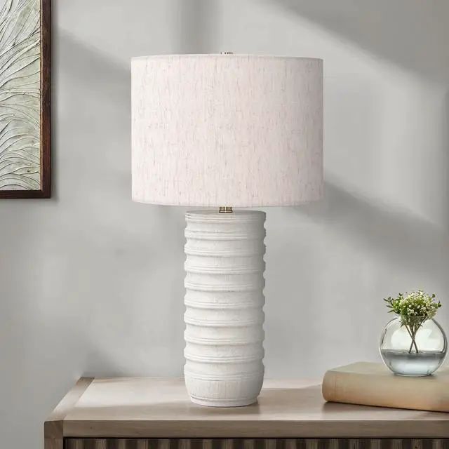 Alt view image 2 of 5 - Lighting, 28"H, Table Lamp, Cream Resin, Ivory / Cream Shade, Transitional