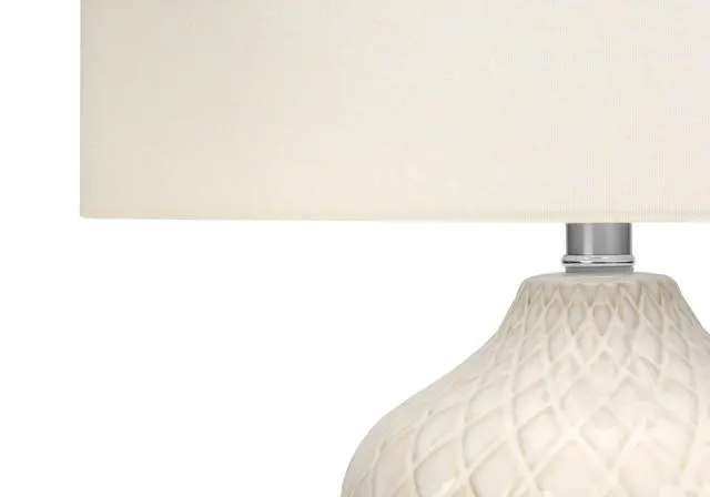 Alt view image 3 of 7 - Lighting, 25"H, Table Lamp, Cream Ceramic, Ivory / Cream Shade, Transitional