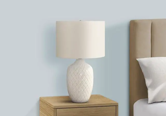 Alt view image 5 of 7 - Lighting, 25"H, Table Lamp, Cream Ceramic, Ivory / Cream Shade, Transitional