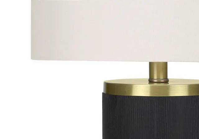 Alt view image 5 of 7 - Lighting, 24"H, Table Lamp, Black Concrete, Ivory / Cream Shade, Modern