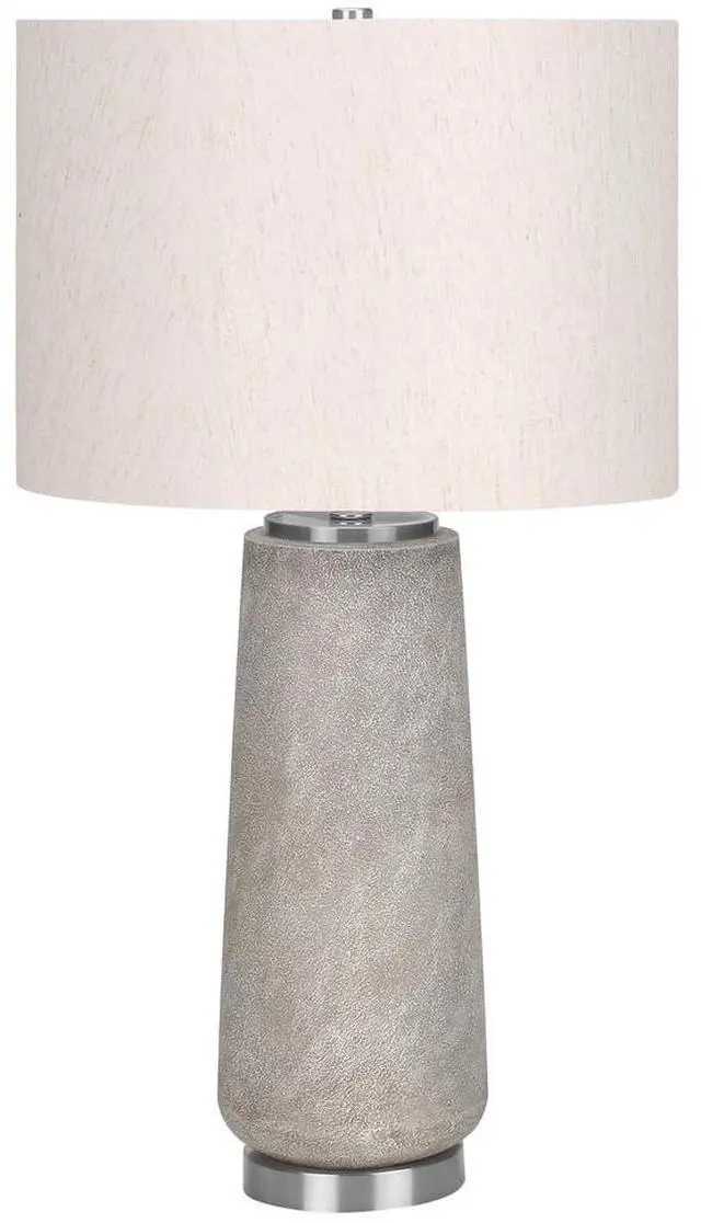 Main image of Lighting, 29"H, Table Lamp, Grey Resin, Ivory / Cream Shade, Modern