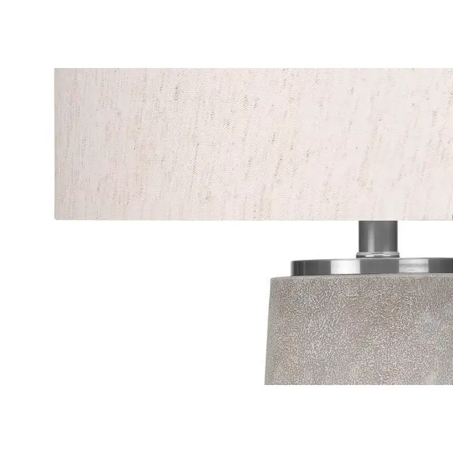 Alt view image 4 of 5 - Lighting, 29"H, Table Lamp, Grey Resin, Ivory / Cream Shade, Modern