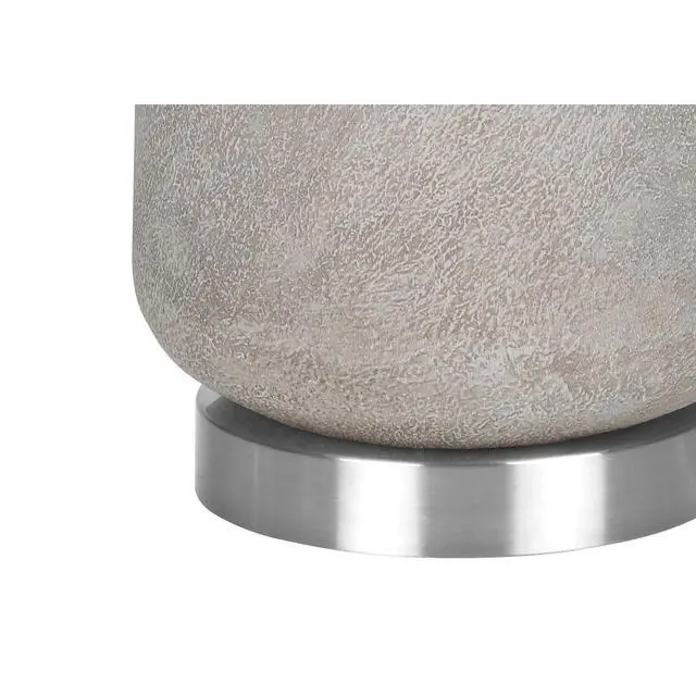 Alt view image 5 of 5 - Lighting, 29"H, Table Lamp, Grey Resin, Ivory / Cream Shade, Modern