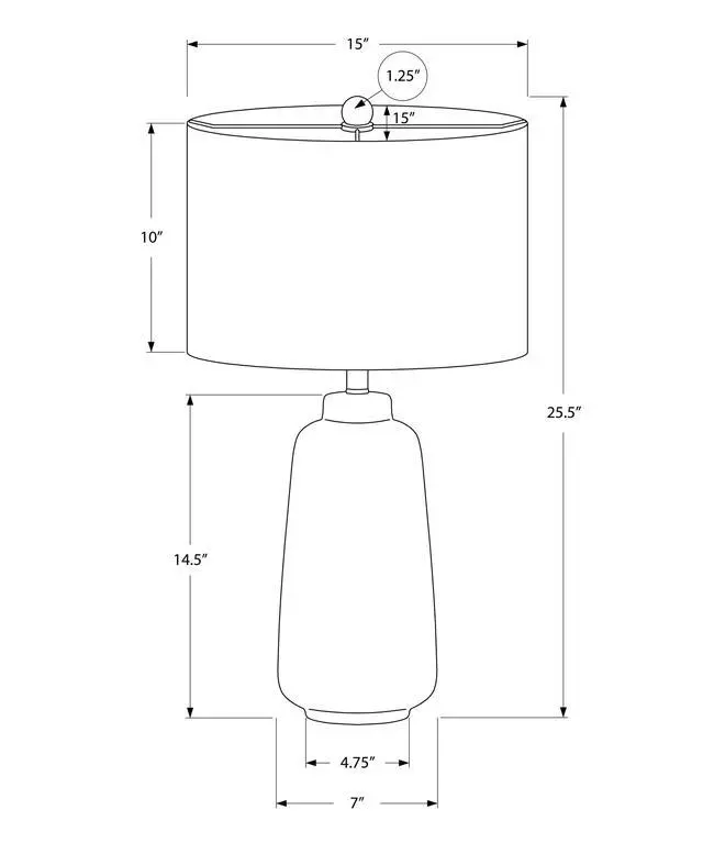 Alt view image 3 of 7 - Lighting, 26"H, Table Lamp, Cream Ceramic, Ivory / Cream Shade, Modern