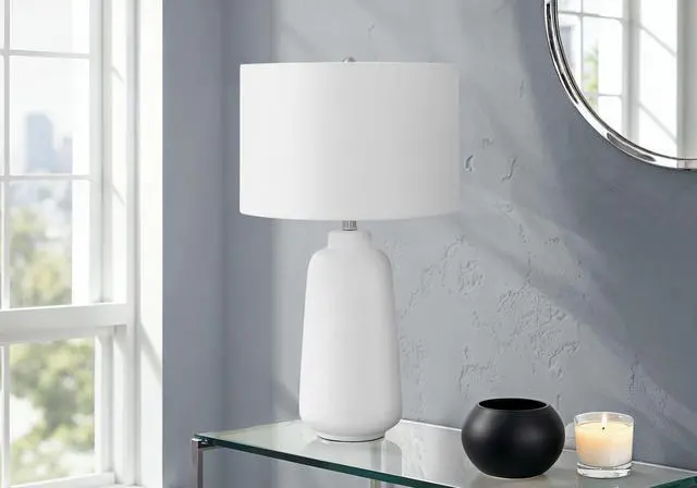 Main image of Lighting, 26"H, Table Lamp, Cream Ceramic, Ivory / Cream Shade, Modern