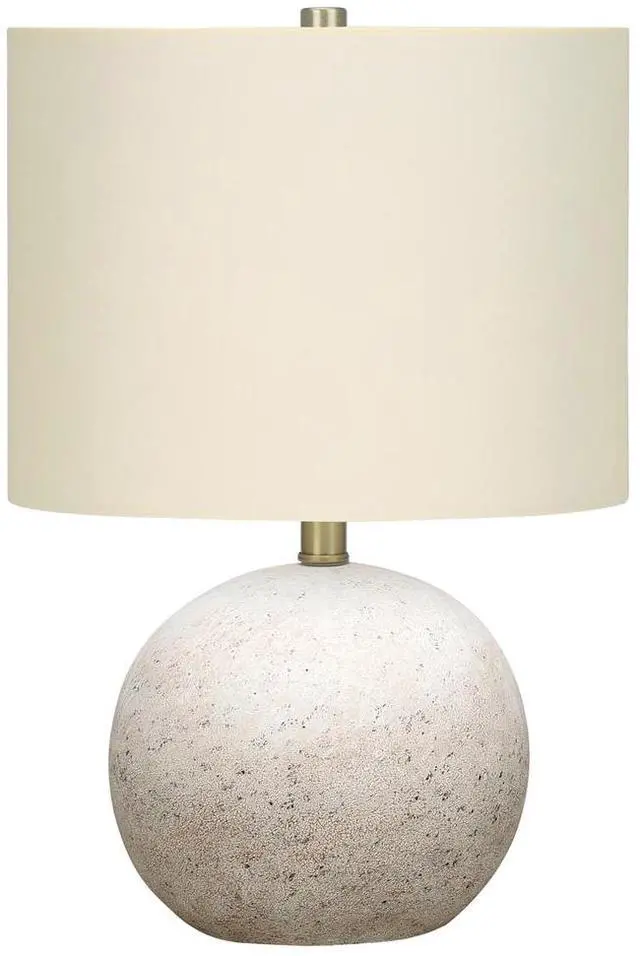Main image of Lighting, 20"H, Table Lamp, Grey Concrete, Ivory / Cream Shade, Contemporary