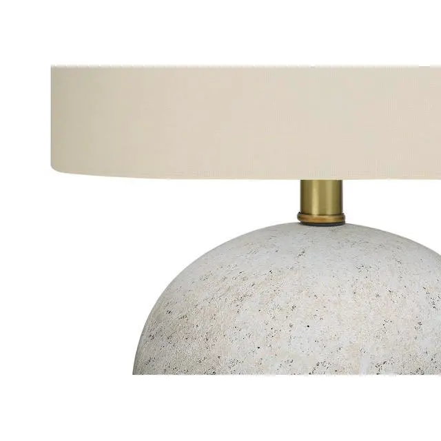 Alt view image 4 of 5 - Lighting, 20"H, Table Lamp, Grey Concrete, Ivory / Cream Shade, Contemporary
