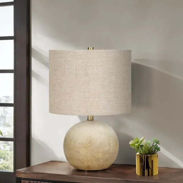 Alt view image 2 of 5 - Lighting, 20"H, Table Lamp, Beige Concrete, Beige Shade, Contemporary