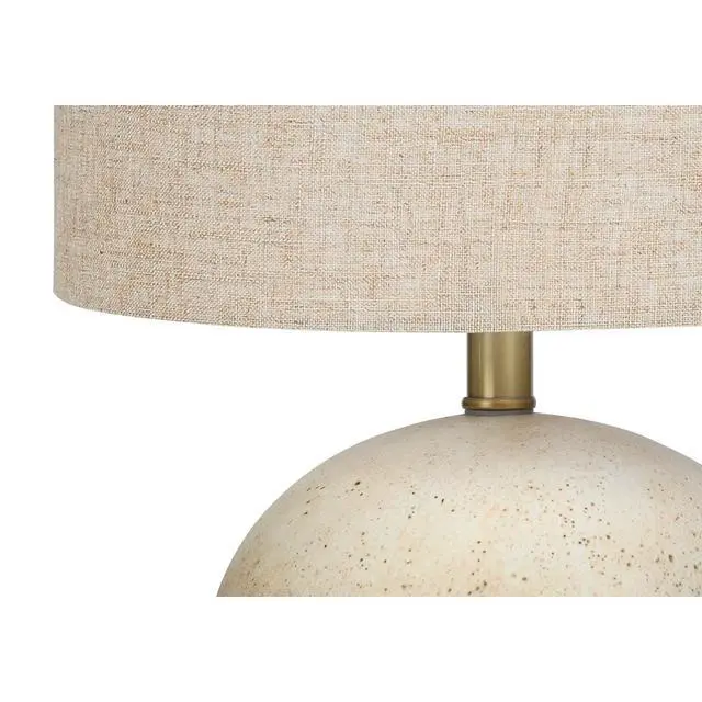 Alt view image 4 of 5 - Lighting, 20"H, Table Lamp, Beige Concrete, Beige Shade, Contemporary