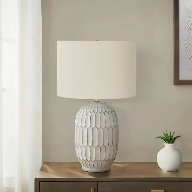 Alt view image 2 of 5 - Lighting, 24"H, Table Lamp, Cream Resin, Ivory / Cream Shade, Transitional