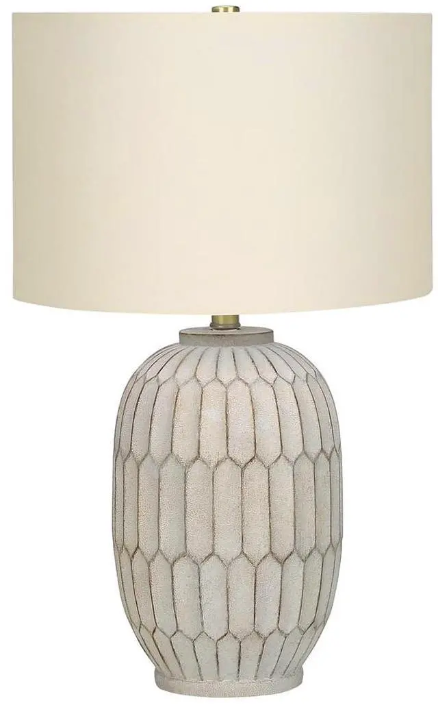 Main image of Lighting, 24"H, Table Lamp, Cream Resin, Ivory / Cream Shade, Transitional
