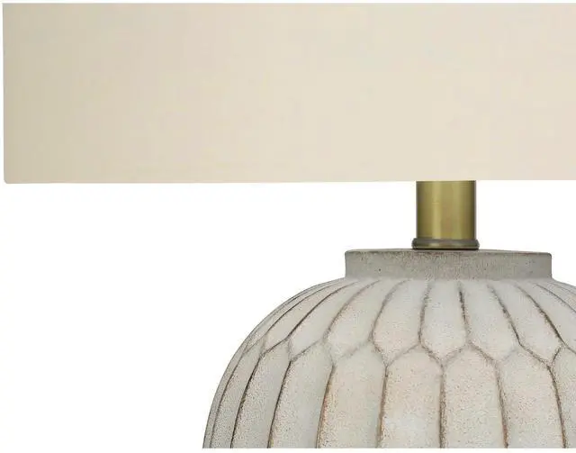 Alt view image 4 of 5 - Lighting, 24"H, Table Lamp, Cream Resin, Ivory / Cream Shade, Transitional