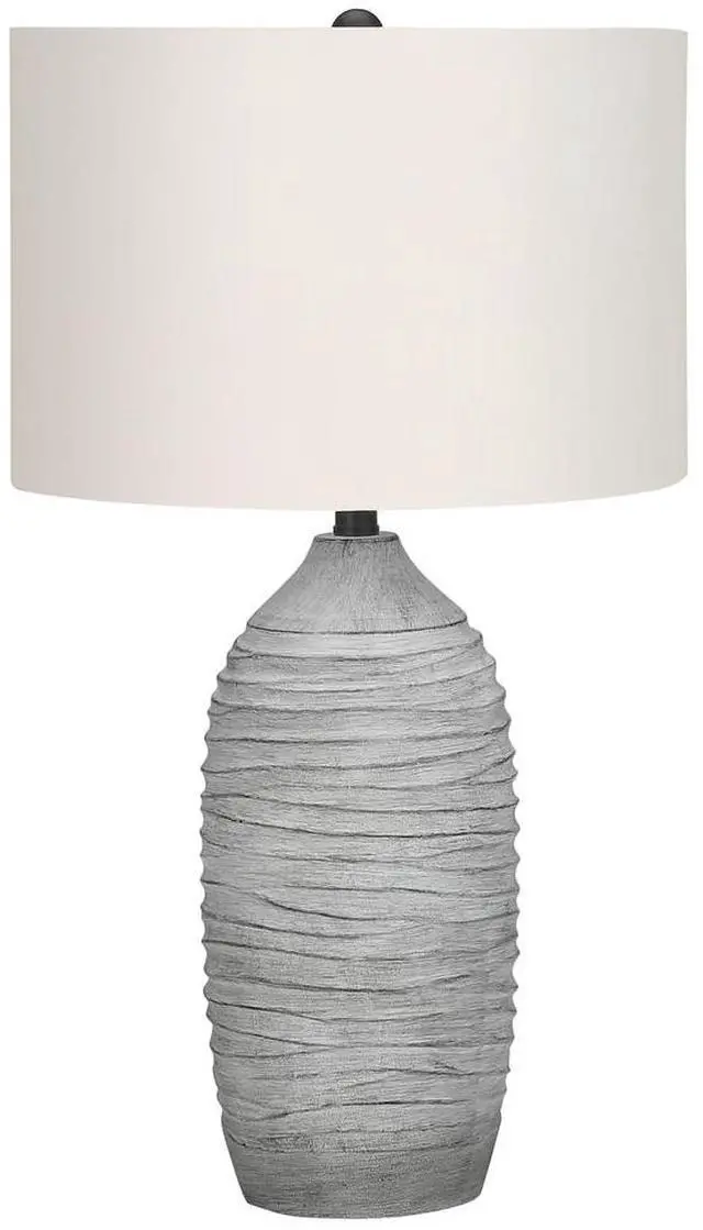 Main image of Lighting, 27"H, Table Lamp, Grey Resin, Ivory / Cream Shade, Modern