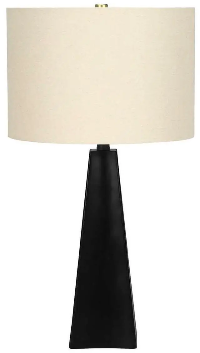 Main image of Lighting, 27"H, Table Lamp, Black Resin, Beige Shade, Modern