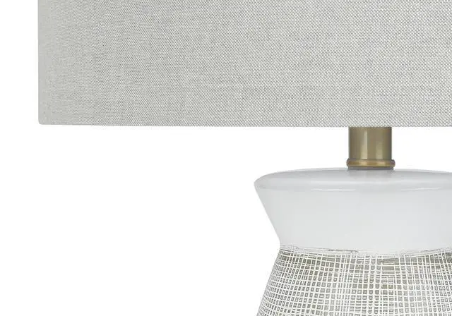 Alt view image 7 of 7 - Lighting, 27"H, Table Lamp, Grey Ceramic, Grey Shade, Contemporary