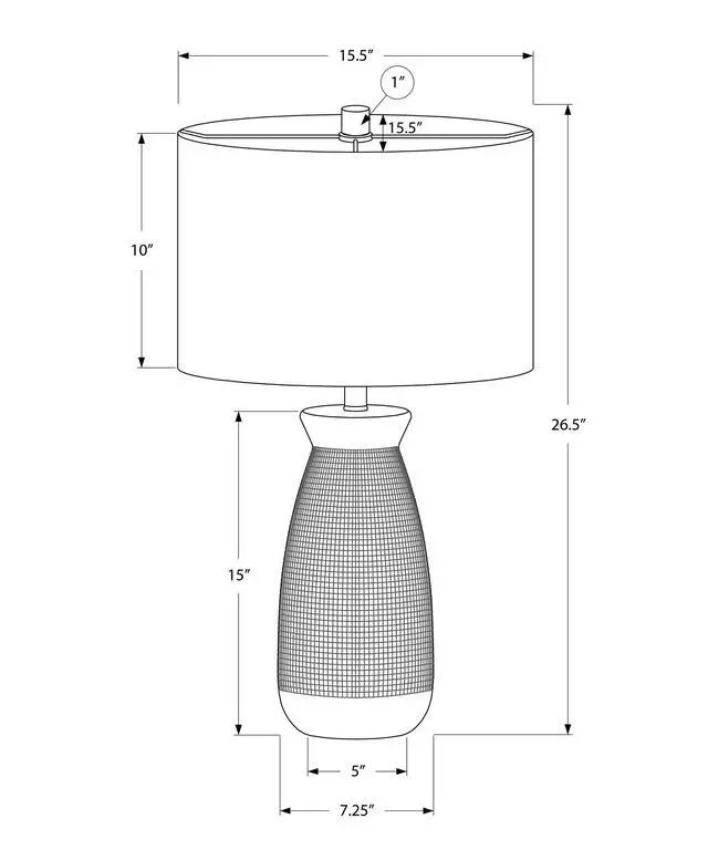 Alt view image 4 of 7 - Lighting, 27"H, Table Lamp, Grey Ceramic, Grey Shade, Contemporary