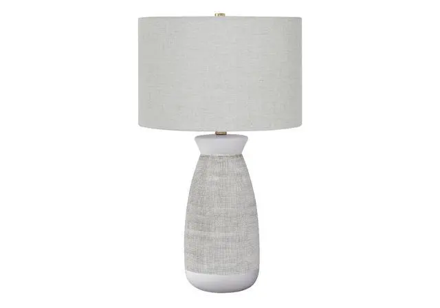 Alt view image 2 of 7 - Lighting, 27"H, Table Lamp, Grey Ceramic, Grey Shade, Contemporary