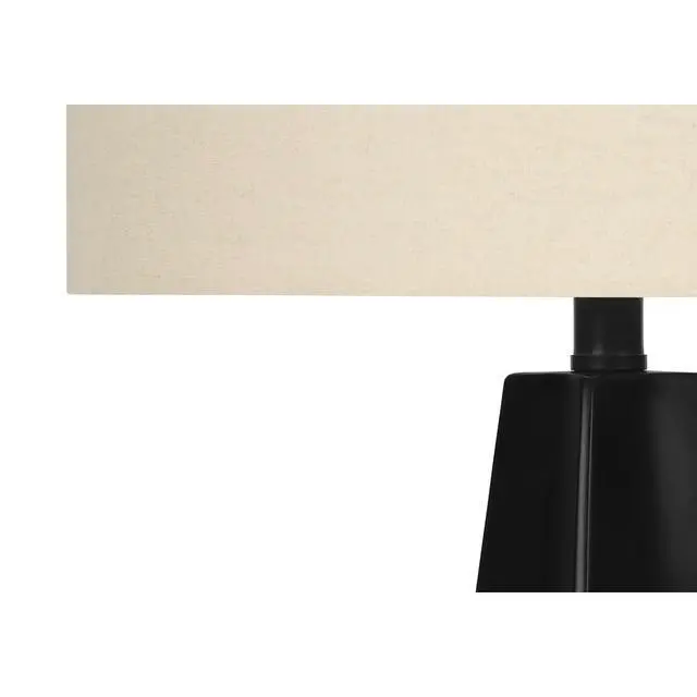 Alt view image 5 of 5 - Lighting, 27"H, Table Lamp, Black Resin, Beige Shade, Modern