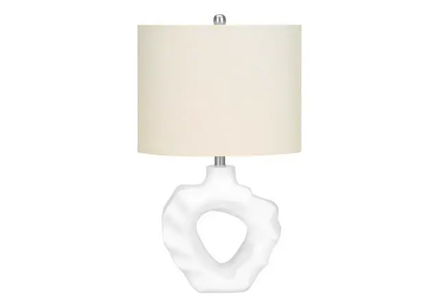 Alt view image 2 of 7 - Lighting, 25"H, Table Lamp, Cream Resin, Ivory / Cream Shade, Modern