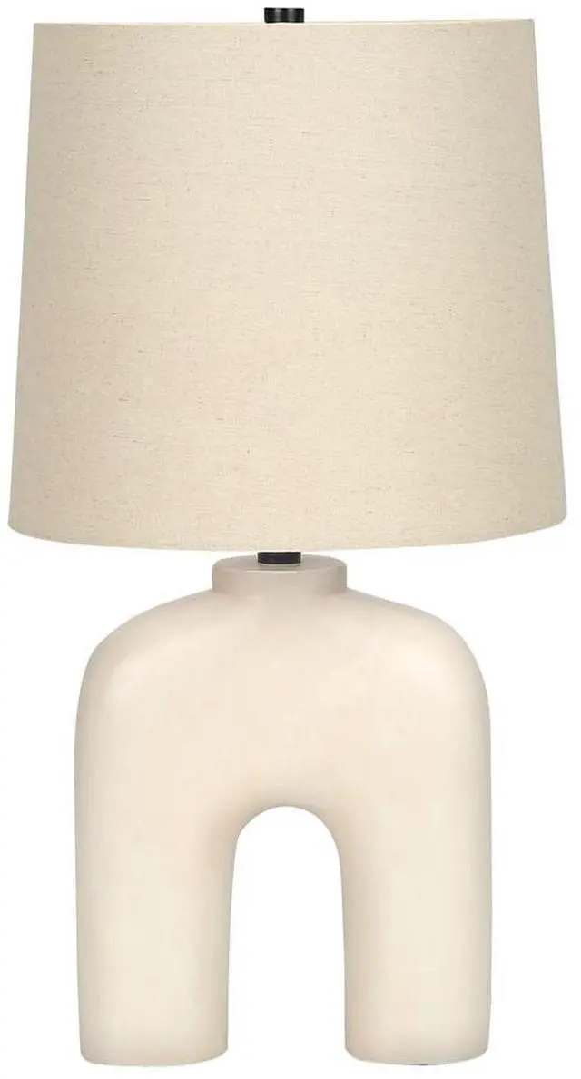 Main image of Lighting, 25"H, Table Lamp, Cream Resin, Beige Shade, Modern