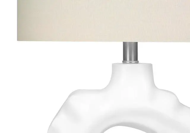 Alt view image 5 of 7 - Lighting, 25"H, Table Lamp, Cream Resin, Ivory / Cream Shade, Modern
