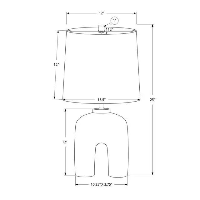 Alt view image 3 of 5 - Lighting, 25"H, Table Lamp, Cream Resin, Beige Shade, Modern