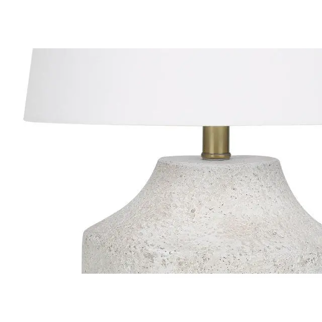 Alt view image 5 of 5 - Lighting, 20"H, Table Lamp, Cream Concrete, Ivory / Cream Shade, Modern