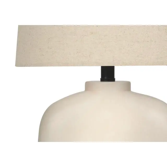 Alt view image 5 of 5 - Lighting, 25"H, Table Lamp, Cream Resin, Beige Shade, Modern
