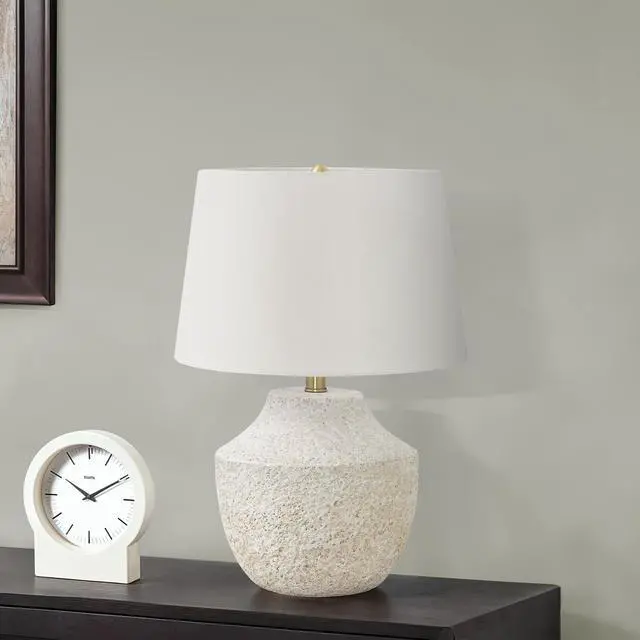 Alt view image 2 of 5 - Lighting, 20"H, Table Lamp, Cream Concrete, Ivory / Cream Shade, Modern