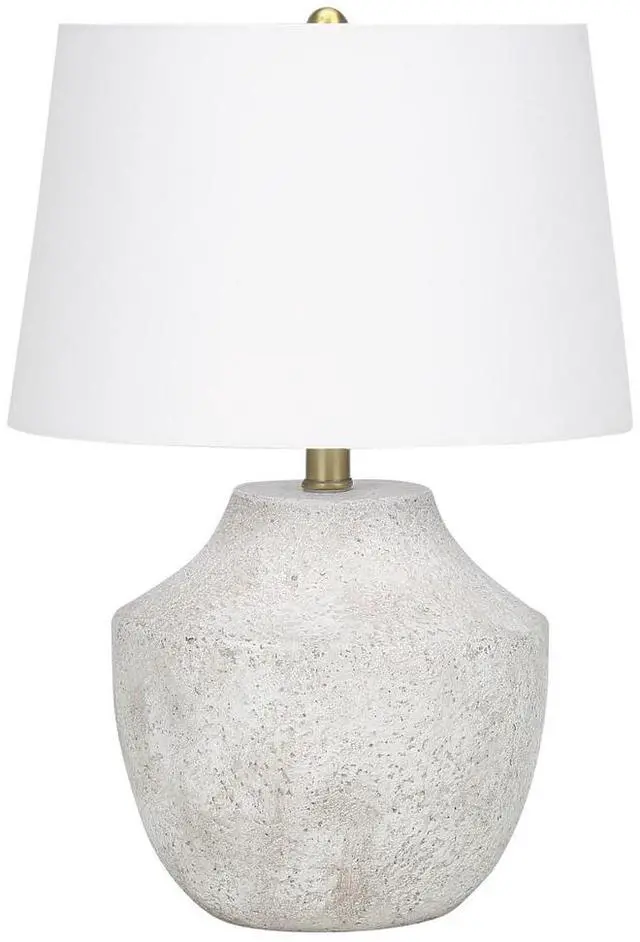 Main image of Lighting, 20"H, Table Lamp, Cream Concrete, Ivory / Cream Shade, Modern