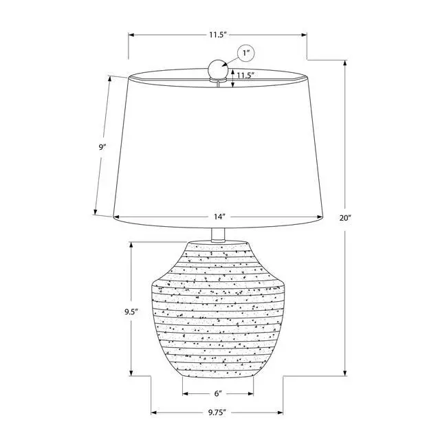 Alt view image 3 of 5 - Lighting, 20"H, Table Lamp, Cream Concrete, Ivory / Cream Shade, Modern