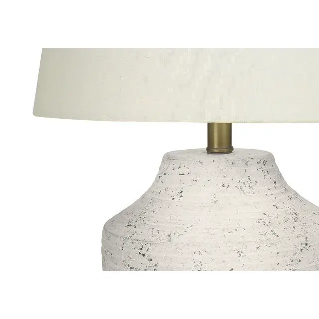 Alt view image 5 of 5 - Lighting, 20"H, Table Lamp, Cream Concrete, Ivory / Cream Shade, Modern