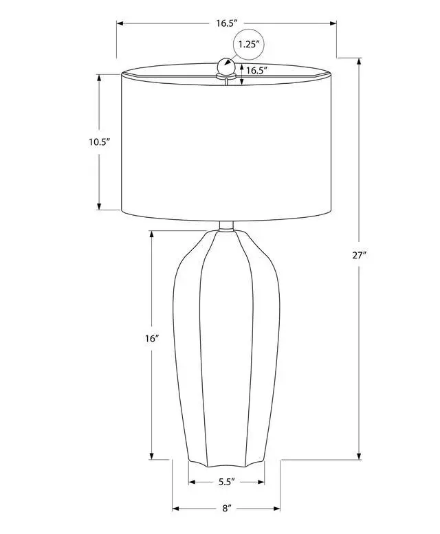 Alt view image 5 of 7 - Lighting, 27"H, Table Lamp, Cream Ceramic, Ivory / Cream Shade, Modern