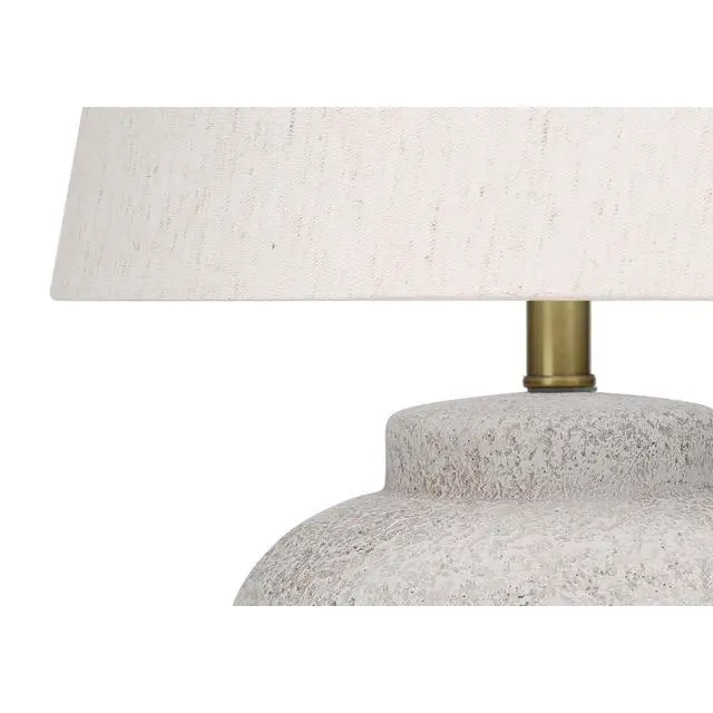 Alt view image 5 of 5 - Lighting, 22"H, Table Lamp, Cream Concrete, Ivory / Cream Shade, Modern