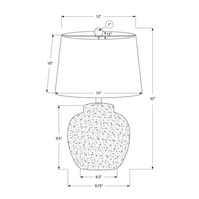 Alt view image 3 of 5 - Lighting, 22"H, Table Lamp, Cream Concrete, Ivory / Cream Shade, Modern