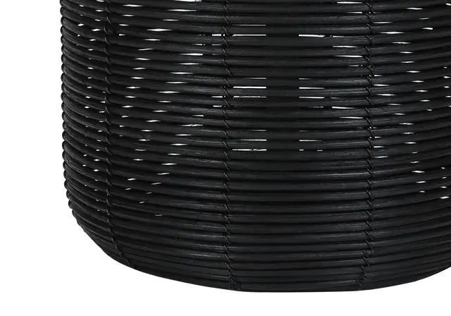 Alt view image 4 of 7 - Lighting, 23"H, Table Lamp, Black Rattan, Ivory / Cream Shade, Modern