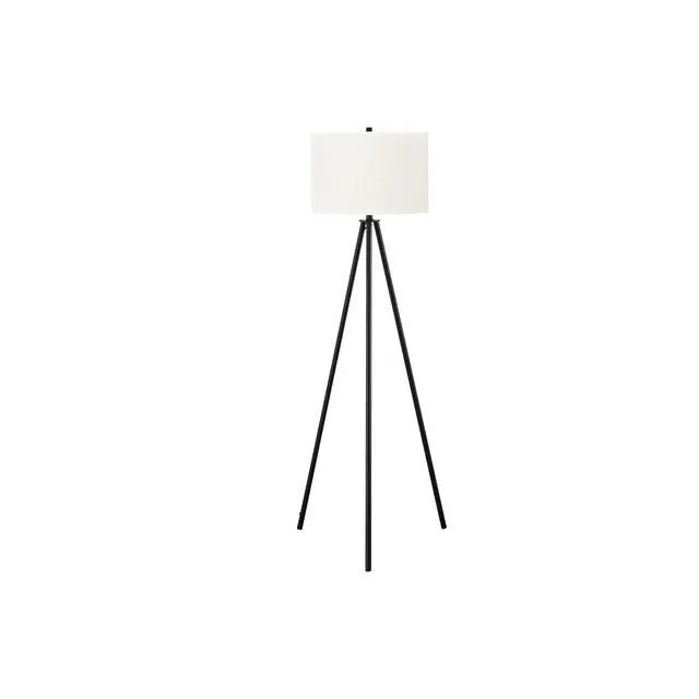 Main image of Lighting, 63"H, Floor Lamp, Black Metal, Ivory / Cream Shade, Contemporary
