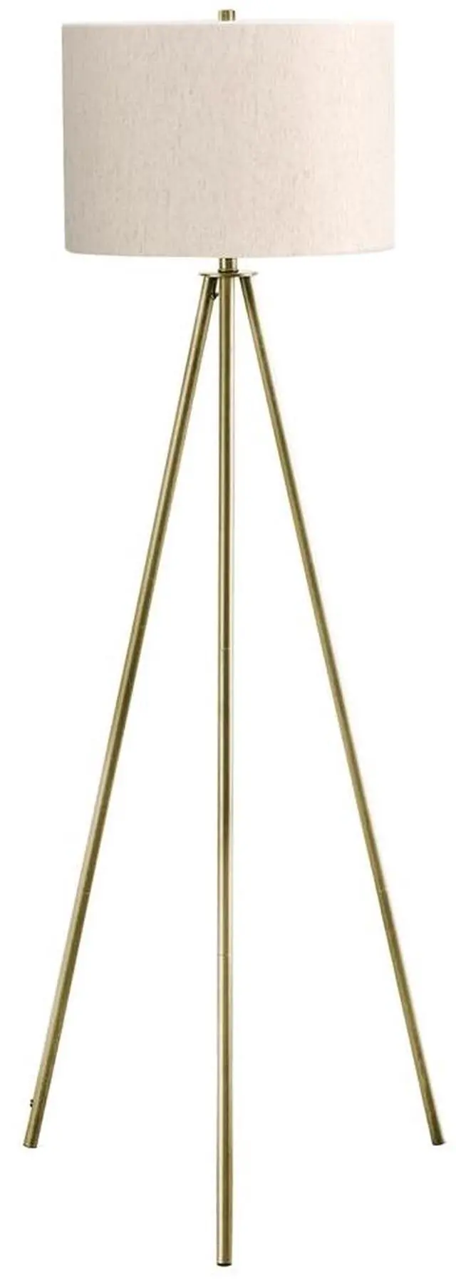 Main image of Lighting, 63"H, Floor Lamp, Brass Metal, Ivory / Cream Shade, Contemporary