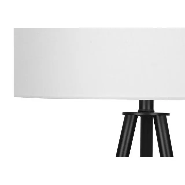 Alt view image 4 of 5 - Lighting, 63"H, Floor Lamp, Black Metal, Ivory / Cream Shade, Contemporary