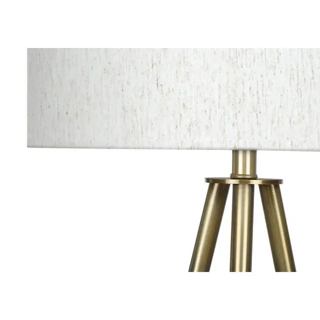Alt view image 4 of 5 - Lighting, 63"H, Floor Lamp, Brass Metal, Ivory / Cream Shade, Contemporary