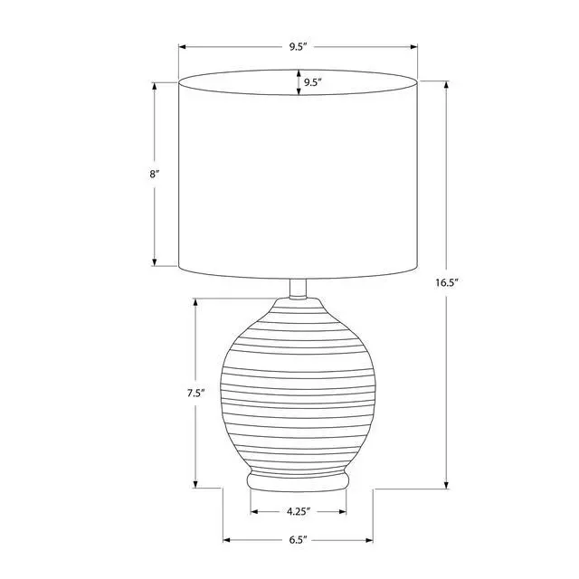 Alt view image 3 of 5 - Lighting, 17"H, Table Lamp, Black Ceramic, Ivory / Cream Shade, Transitional