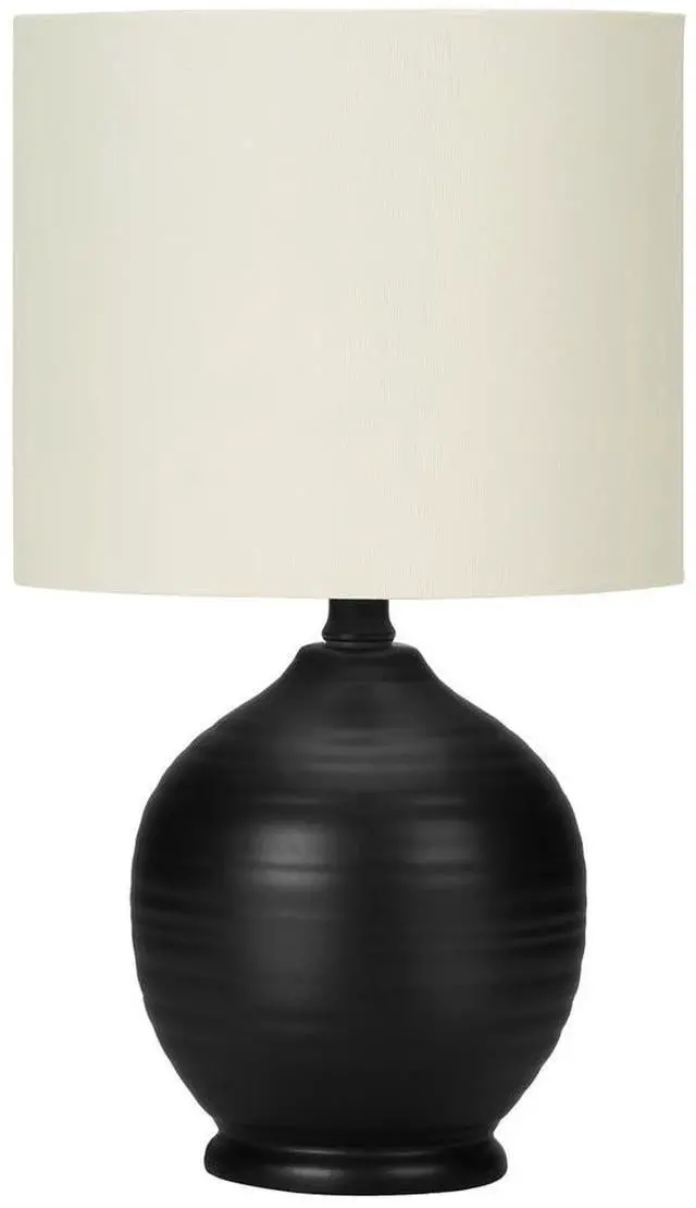 Main image of Lighting, 17"H, Table Lamp, Black Ceramic, Ivory / Cream Shade, Transitional