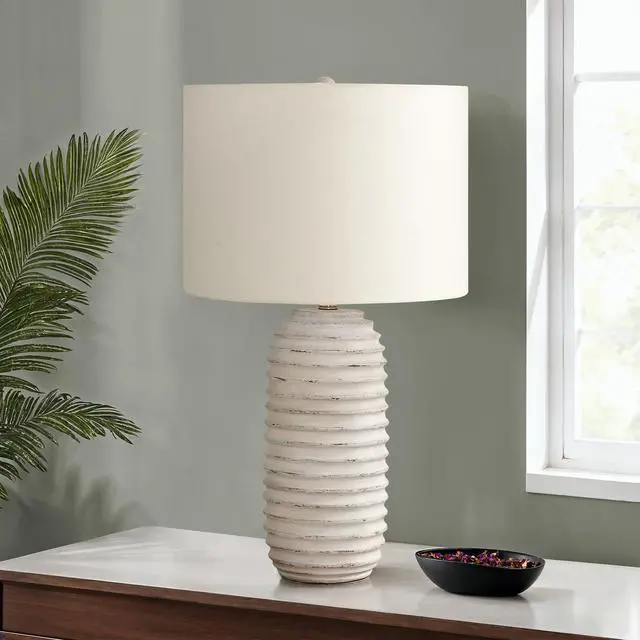 Alt view image 2 of 5 - Lighting, 28"H, Table Lamp, Cream Resin, Ivory / Cream Shade, Transitional
