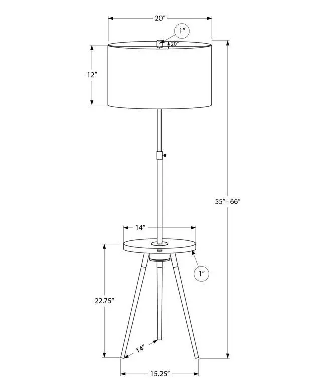 Alt view image 3 of 4 - Lighting, Floor Lamp, 63"H, Gold Metal, Ivory / Cream Shade, Contemporary