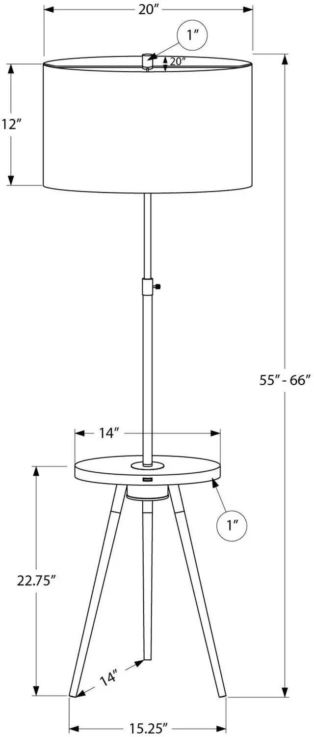 Alt view image 4 of 4 - Lighting, Floor Lamp, 63"H, Black Metal, Ivory / Cream Shade, Contemporary