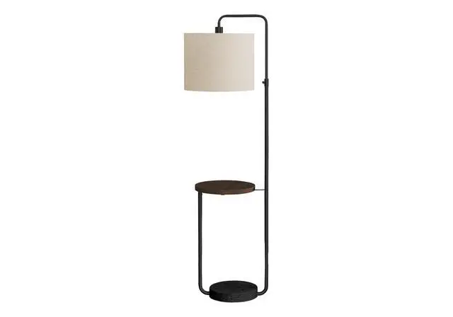 Alt view image 2 of 4 - Lighting, 67"H, Floor Lamp, Usb Port included, Black Metal, Ivory / Cream Shade, Contemporary