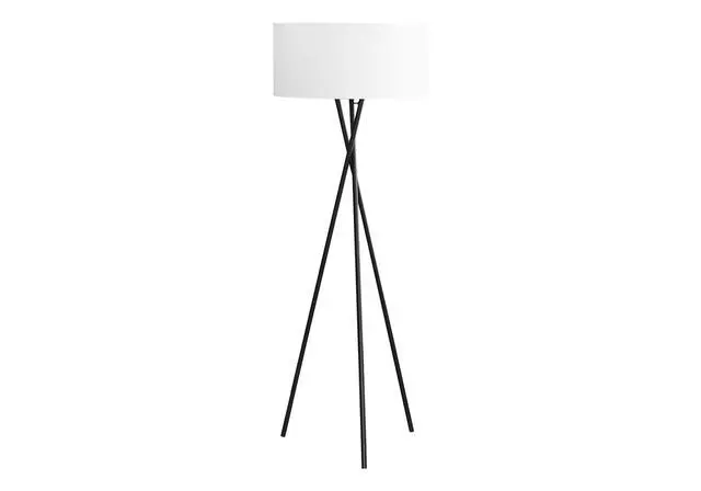 Alt view image 2 of 4 - Lighting, 62"H, Floor Lamp, Black Metal, Ivory / Cream Shade, Contemporary
