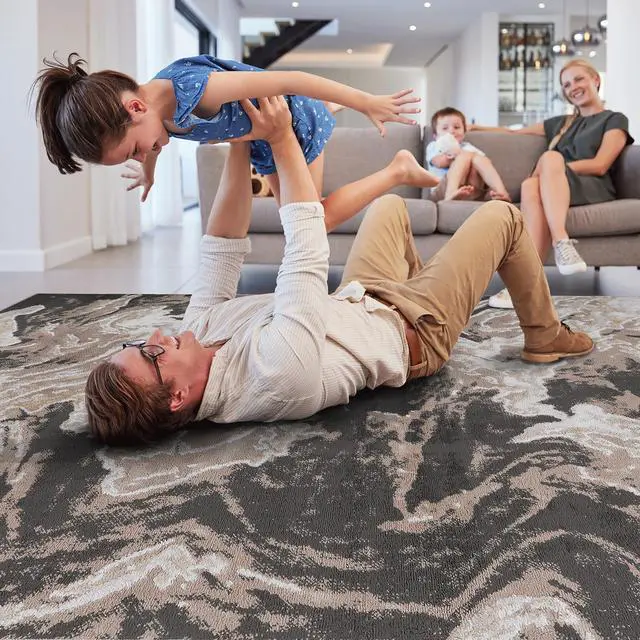 Alt view image 4 of 5 - Collection 96*26 inch L.Brown / Abstract Runner Rug